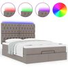 vidaXL Ottoman bed met matras en LED's 140x190cm stof taupe