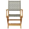 vidaXL 3-delige Bistroset poly rattan en massief hout grijs