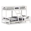 vidaXL Stapelbed massief grenenhout wit 90x200/140x200 cm