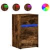 vidaXL nachtkastje met LED-verlichting bewerkt hout gerookt eikenkleur
