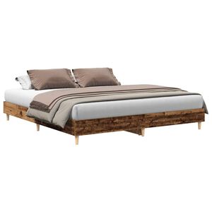 vidaXL Bedframe zonder matras 200x200 cm spaanplaat bewerkt hout