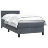 vidaXL Boxspring met matras fluweel donkergrijs 80x210 cm