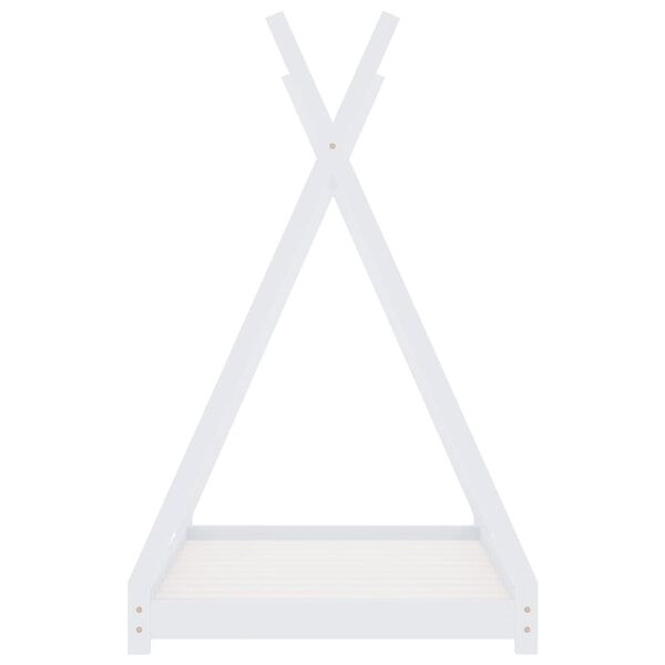 vidaXL Kinderbedframe massief grenenhout wit 90x200 cm