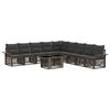 vidaXL Tuinbankenset 10 st Grijs en Donkergrijs poly rattan