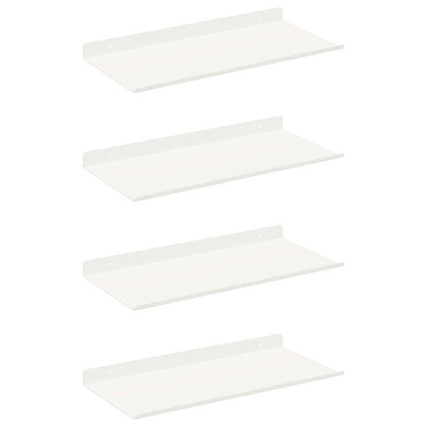 vidaXL Drijvende plank Wandgemonteerd 4 pcs Wit 40 x 18 x 2,5 cm Staal