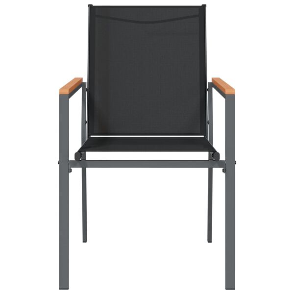 vidaXL Tuinstoelen 4 st 55x61,5x90 cm textileen en staal zwart