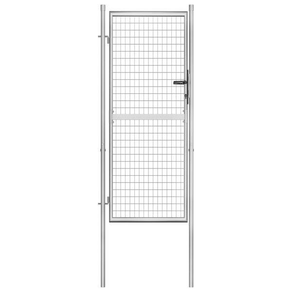 vidaXL Tuinpoort gegalvaniseerd staal 100x200 cm zilver