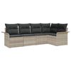 vidaXL Tuin Sofa Set 5 st Lichtgrijs poly rattan