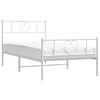vidaXL Bedframe met hoofd- en voeteneinde metaal wit 90x190 cm