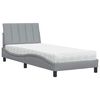 vidaXL Bed met matras "Hanko" stof lichtgrijs 80x200 cm