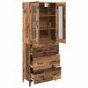 vidaXL Highboard met lade Oud Hout 69,5 x 34 x 180 cm Bewerkt hout