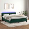 vidaXL Boxspring met matras en LED fluweel donkergroen 160x200 cm