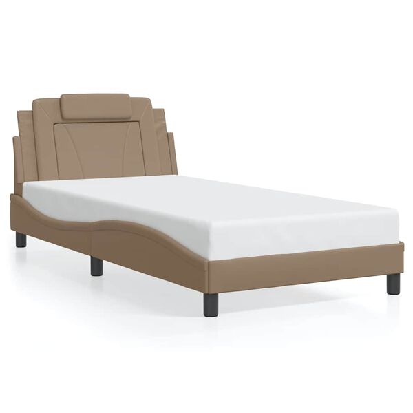 vidaXL Bedframe "Viana" zonder matras kunstleer cappuccinokleurig 100x200 cm