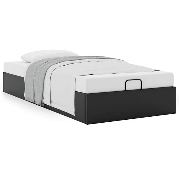 vidaXL Bedframe zonder matras 90x200 cm kunstleer zwart