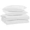 vidaXL Zomer Dekbed met kussen 3 st Wit Microfibre