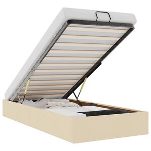 vidaXL Bedframe zonder matras 90x190 cm stof cr&egrave;mekleurig