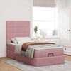 vidaXL Ottoman bed met matrassen 90x190cm fluweel roze
