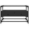 vidaXL Tv-meubel met glazen blad 80x35x51 cm bewerkt hout zwart