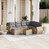 vidaXL 8-delige Loungeset met kussens poly rattan beige