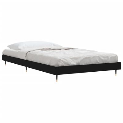 vidaXL Bedframe bewerkt hout zwart 100x200 cm