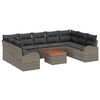 vidaXL Tuin Sofa Set met kussen 10 pcs Grijs Poly riet