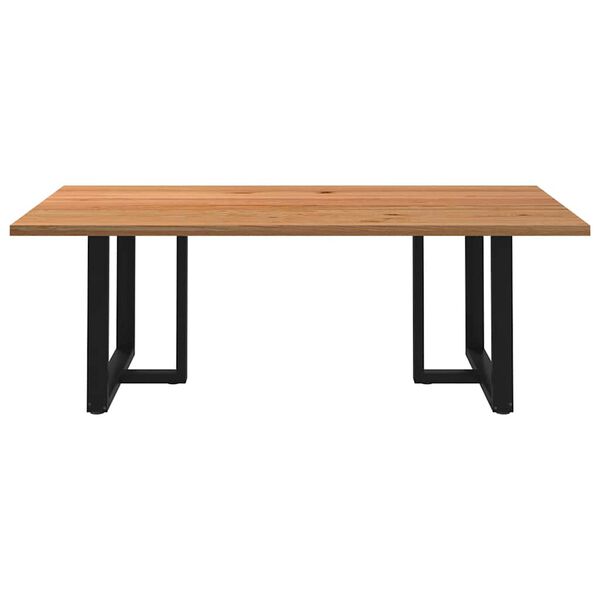 vidaXL Eettafel rechthoekig 220x120x74 cm massief eikenhout lichtbruin