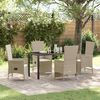 vidaXL Tuin eettafelset met kussen 5 pcs Beige poly rattan