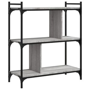vidaXL Boekenkast 3-laags 76x32x88 cm bewerkt hout grijs sonoma
