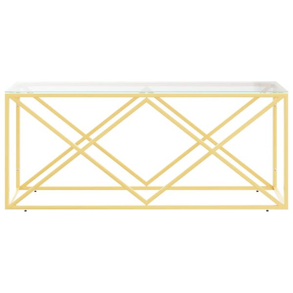 vidaXL Salontafel 110x45x45 cm roestvrij staal en glas