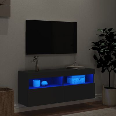 vidaXL Tv-wandmeubel met LED-verlichting 100x30x40 cm zwart