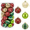 vidaXL Kerstballen set 30 st Rood, groen en goud &Oslash; 6 cm Kunststof