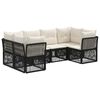 vidaXL Tuinbankenset 6 st 6-Aantal zitplaatsen Zwart poly rattan