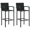 vidaXL Barkrukken 2 st poly rattan zwart