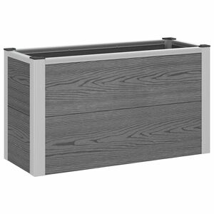 vidaXL Verhoogde plantenbak Grijs 75 x 30 x 42 cm WPC en Aluminium
