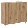 vidaXL Dressoir Artisan Eiken 90 x 34 x 80 cm Bewerkt hout