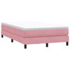 vidaXL Boxspring met matras fluweel roze 120x220 cm