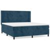 vidaXL Boxspring met matras fluweel donkerblauw 160x200 cm