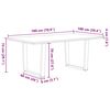 vidaXL Eettafel met natuurlijke rand 180x100x74 cm massief eikenhout