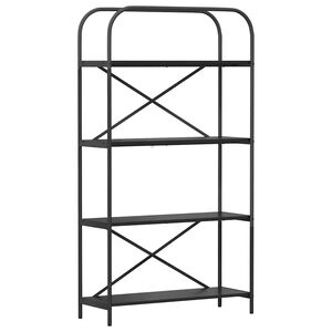 vidaXL Boekenkast 4-laags 80 x 30 x 146 cm Bewerkt hout Zwart Eiken