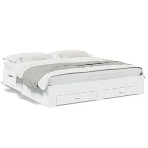 vidaXL Bedframe met lades bewerkt hout wit 200x200 cm