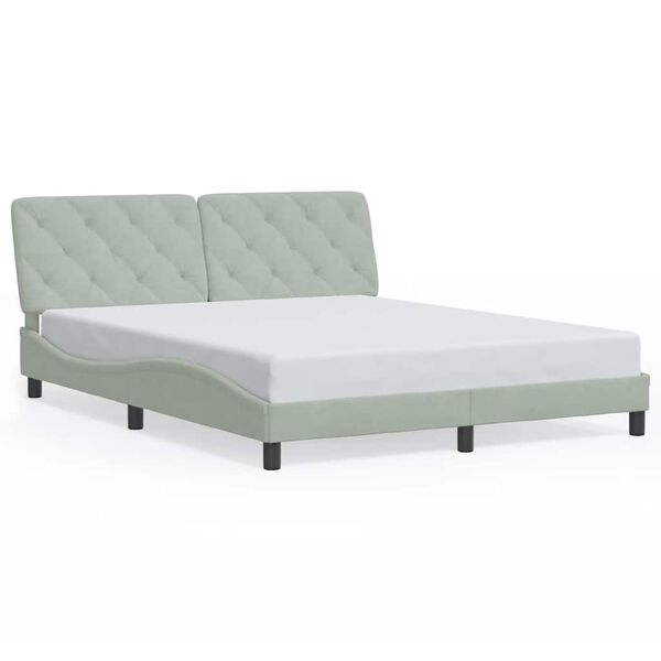 vidaXL Bedframe zonder matras 160x200 cm fluweel lichtgrijs