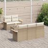 vidaXL Bankstel met kussen 6 pcs Beige poly rattan