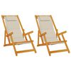 vidaXL Strandstoel 2 st Bruin Massief Acaciahout