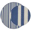 vidaXL Binnen- en buitenvloerkleed OLITE Naturel en marineblauw