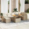 vidaXL 8-delige Loungeset met kussens poly rattan beige