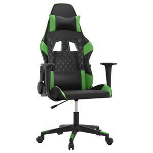 vidaXL Massage gamestoel kunstleer zwart en groen