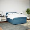 vidaXL Boxspring met matras fluweel blauw 140x200 cm