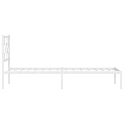 vidaXL Bedframe met hoofdbord metaal wit 100x200 cm