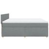 vidaXL Boxspring met matras stof lichtgrijs 180x200 cm