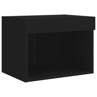 vidaXL 4-delige tv-wandmeubelset met LED-verlichting zwart